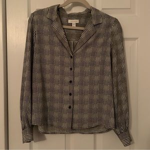 Topshop Plaid Button Down Blouse